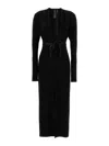 Norma Kamali Belted Stretch-jersey Midi Dress In Black