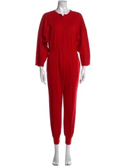 Pre-owned Norma Kamali Vintage 1980's Jumpsuit In Red