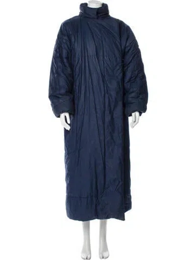 Pre-owned Norma Kamali Vintage 1980's Parka In Blue