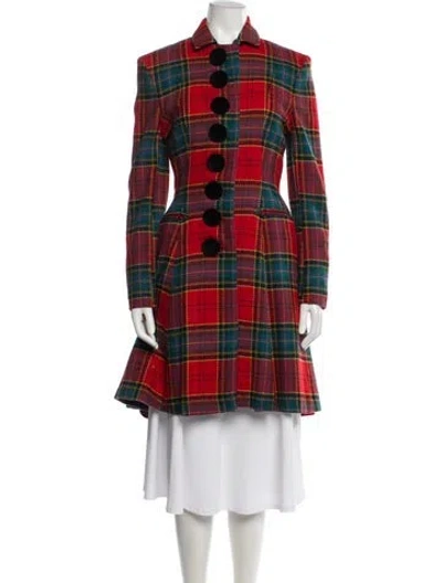 Pre-owned Norma Kamali Vintage 1980's Peacoat In Red