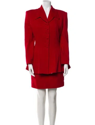 Pre-owned Norma Kamali Vintage 1988 Skirt Suit In Red