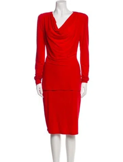 Pre-owned Norma Kamali Vintage 1990's Skirt Set In Red