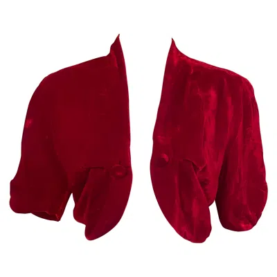Pre-owned Norma Kamali Vintage 1990s Bolero Jackets By Designer  In Red