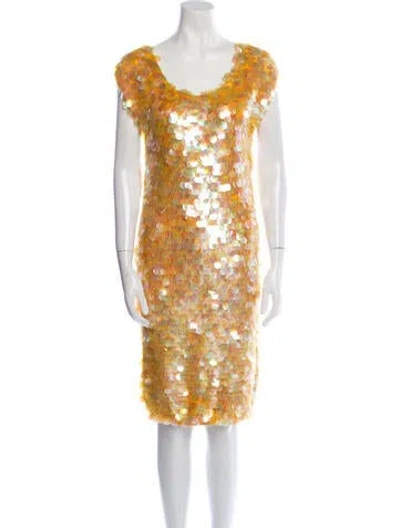 Pre-owned Norma Kamali Vintage Knee-length Dress In Yellow