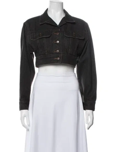 Pre-owned Norma Kamali Vintage Late 1980's - Early 1990's Denim Jacket In Black