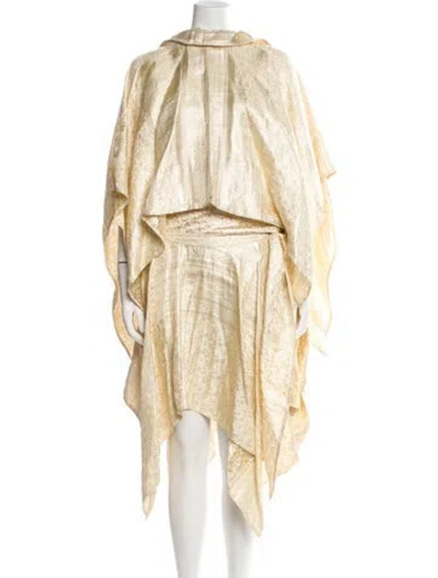 Pre-owned Norma Kamali Vintage Late 1990's - Early 2000's Skirt Set In Gold