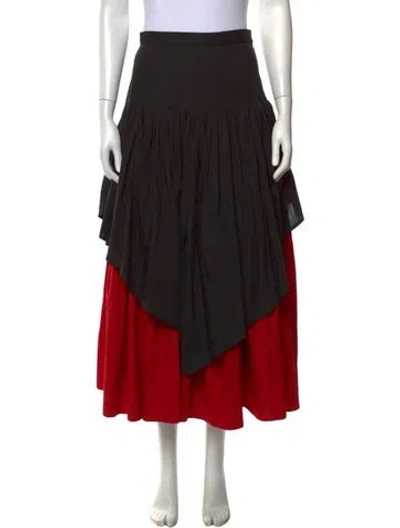 Pre-owned Norma Kamali Vintage Long Skirt In Black/red