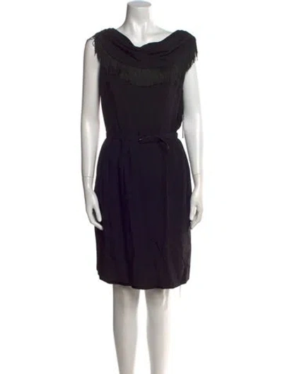 Pre-owned Norma Kamali Vintage Midi Length Dress In Black