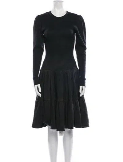 Pre-owned Norma Kamali Vintage Midi Length Dress In Black