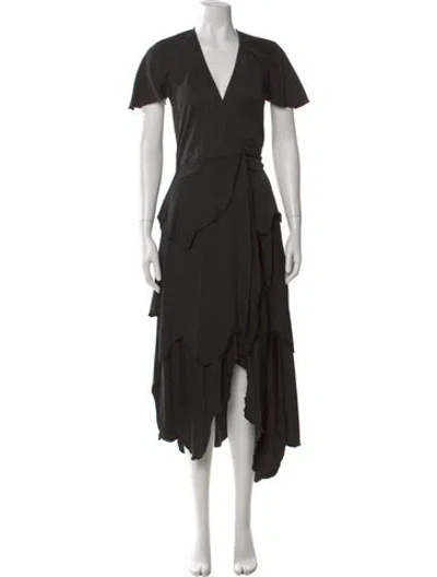 Pre-owned Norma Kamali Vintage Midi Length Dress In Black