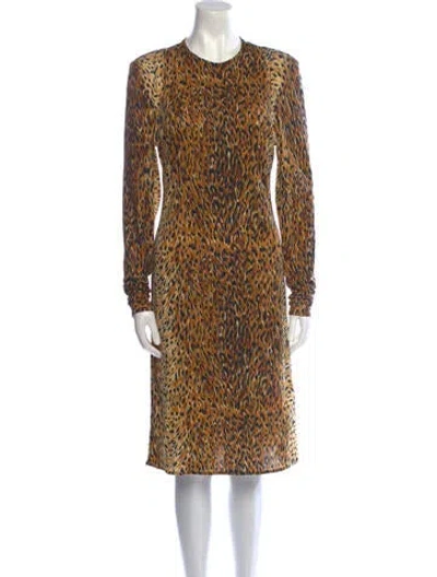 Pre-owned Norma Kamali Vintage Midi Length Dress In Brown