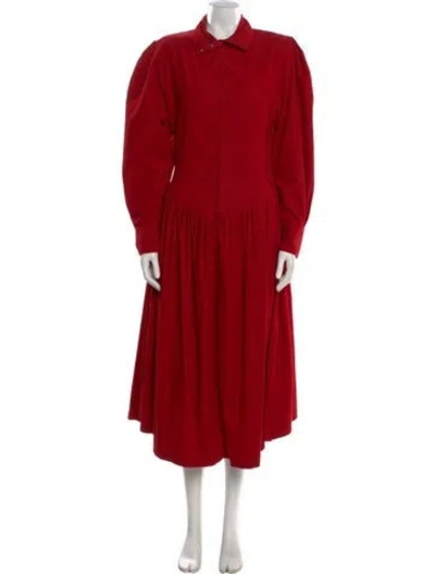Pre-owned Norma Kamali Vintage Midi Length Dress In Red