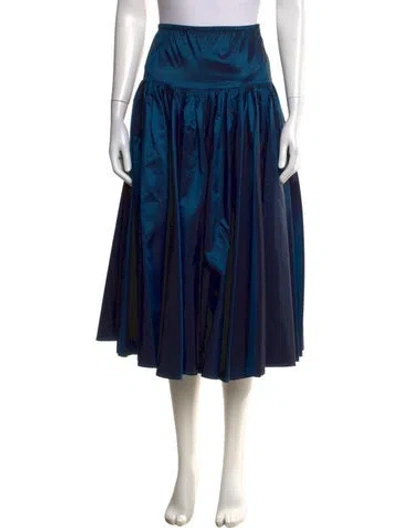 Pre-owned Norma Kamali Vintage Midi Length Skirt In Blue/metallic