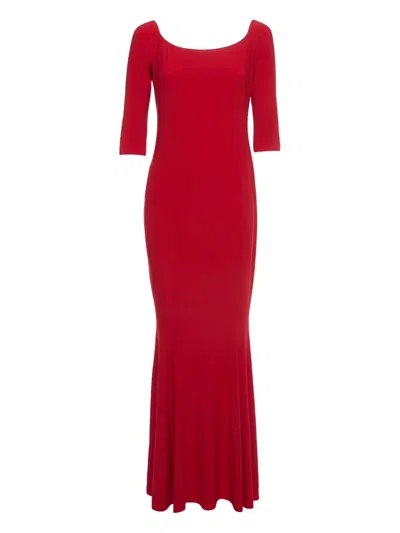 Pre-owned Norma Kamali Vintage  Mermaid Maxi Dress In Red