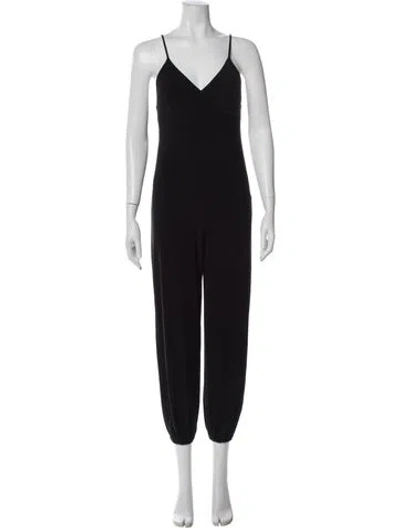 Pre-owned Norma Kamali V-neck Jumpsuit In Black