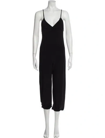 Pre-owned Norma Kamali V-neck Jumpsuit In Black