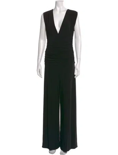 Pre-owned Norma Kamali V-neck Jumpsuit In Black