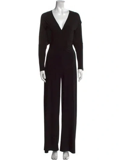 Pre-owned Norma Kamali V-neck Jumpsuit In Black