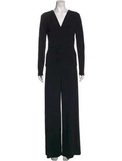 Pre-owned Norma Kamali V-neck Jumpsuit In Black