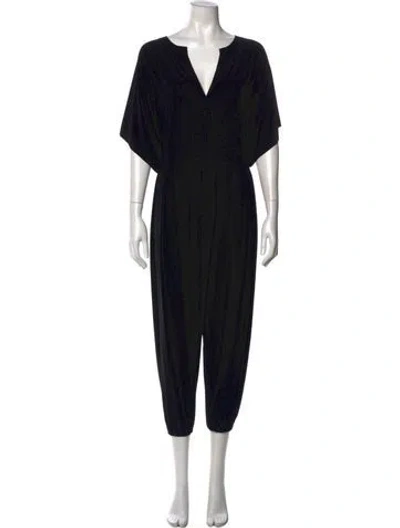 Pre-owned Norma Kamali V-neck Jumpsuit In Black