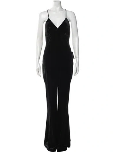 Pre-owned Norma Kamali V-neck Jumpsuit In Black