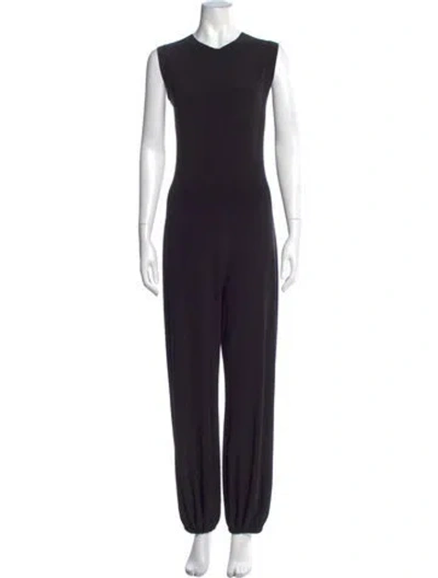 Pre-owned Norma Kamali V-neck Jumpsuit In Black