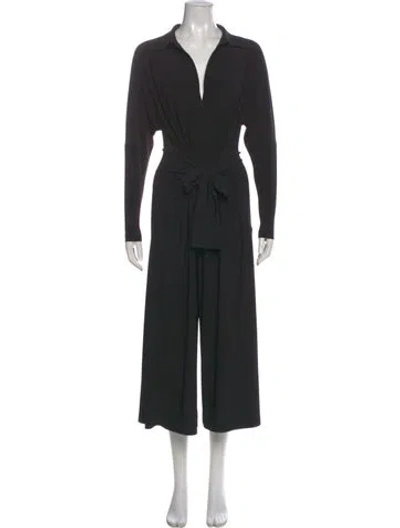 Pre-owned Norma Kamali V-neck Jumpsuit In Black