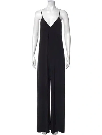 Pre-owned Norma Kamali V-neck Jumpsuit In Black