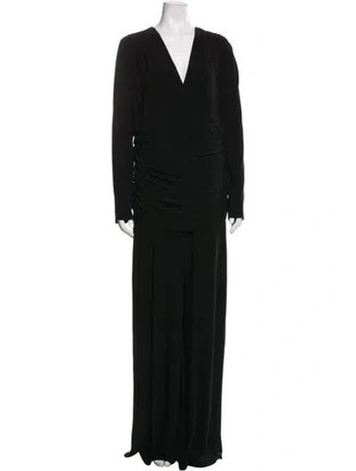 Pre-owned Norma Kamali V-neck Jumpsuit In Black