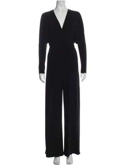 Pre-owned Norma Kamali V-neck Jumpsuit In Black