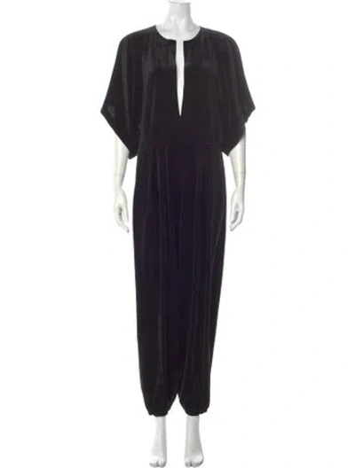 Pre-owned Norma Kamali V-neck Jumpsuit In Black