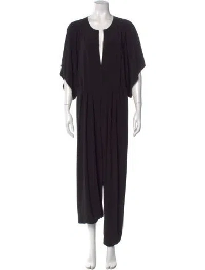 Pre-owned Norma Kamali V-neck Jumpsuit In Black