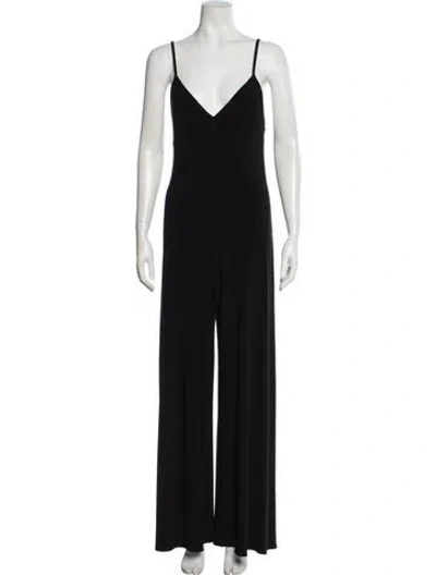 Pre-owned Norma Kamali V-neck Jumpsuit In Black