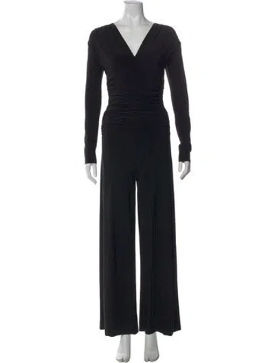Pre-owned Norma Kamali V-neck Jumpsuit In Black