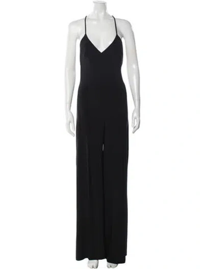 Pre-owned Norma Kamali V-neck Jumpsuit In Black