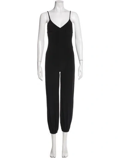Pre-owned Norma Kamali V-neck Jumpsuit In Black
