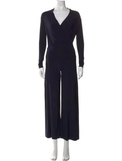 Pre-owned Norma Kamali V-neck Jumpsuit In Black