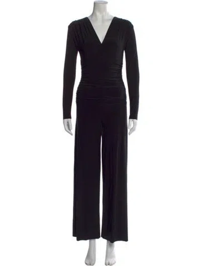 Pre-owned Norma Kamali V-neck Jumpsuit In Black