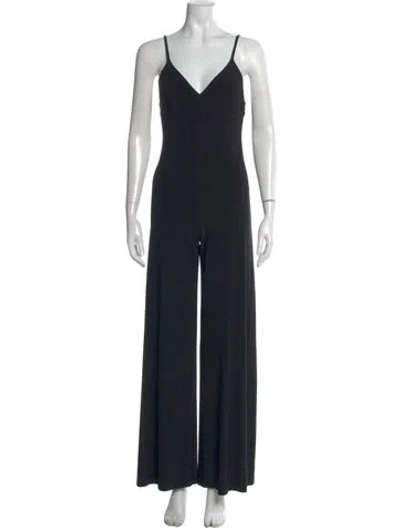 Pre-owned Norma Kamali V-neck Jumpsuit In Black