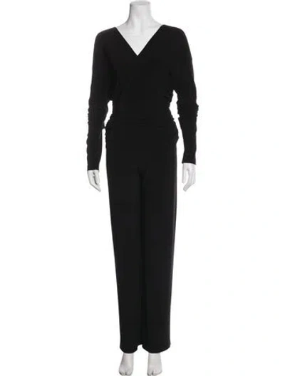 Pre-owned Norma Kamali V-neck Jumpsuit In Black