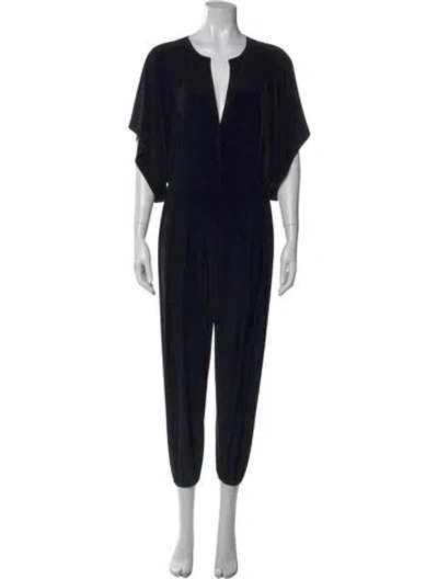 Pre-owned Norma Kamali V-neck Jumpsuit In Black