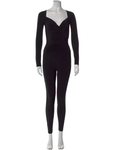 Pre-owned Norma Kamali V-neck Jumpsuit In Black