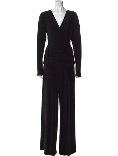 Pre-owned Norma Kamali V-neck Jumpsuit In Black