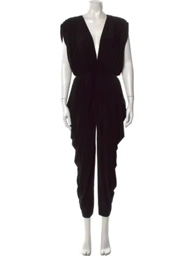 Pre-owned Norma Kamali V-neck Jumpsuit In Black