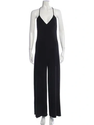 Pre-owned Norma Kamali V-neck Jumpsuit In Black