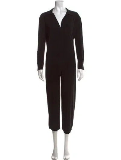 Pre-owned Norma Kamali V-neck Jumpsuit In Black