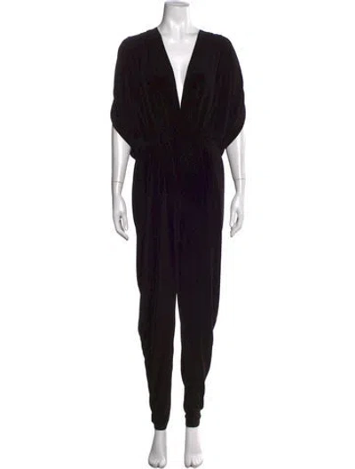 Pre-owned Norma Kamali V-neck Jumpsuit In Black
