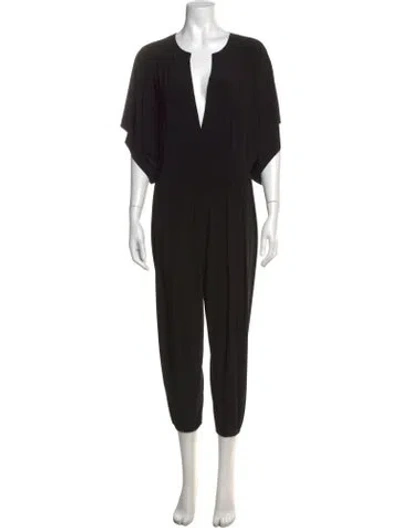 Pre-owned Norma Kamali V-neck Jumpsuit In Black