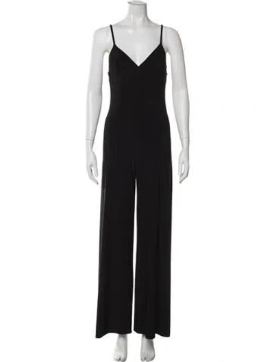 Pre-owned Norma Kamali V-neck Jumpsuit In Black