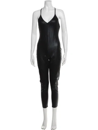 Pre-owned Norma Kamali V-neck Jumpsuit In Black